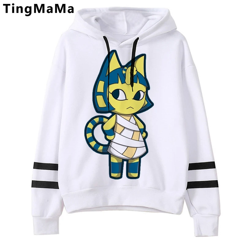 Animal Crossing New Horizons Hoodies Men Funny Anime Ankha Streetwear Unisex Tops Harajuku Animal Crossing Sweatshirts Male