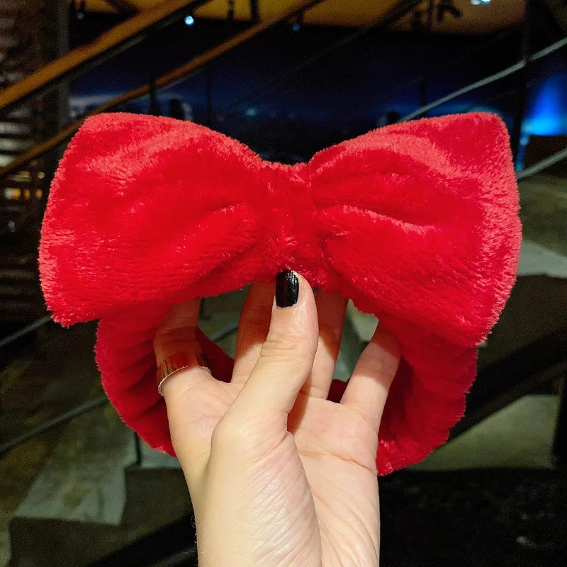 Wash Face Hair Holder Hairbands Soft Warm Coral Fleece Bow Cute Animal Cat Ears fascia per le donne ragazze trucco accessori per capelli