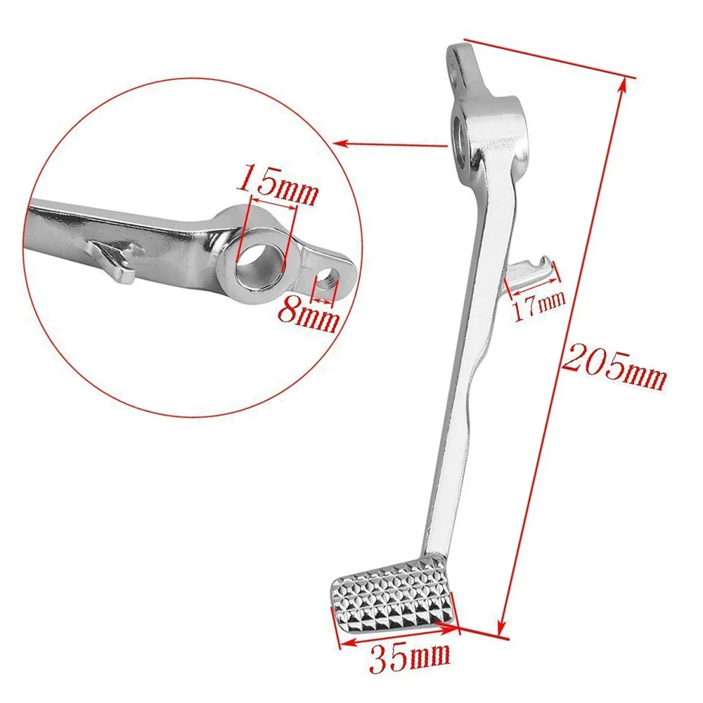 Motorcycle Silver Black Rear Brake Pedal Foot Lever For Kawasaki Ninja ZX6R 2007-2008