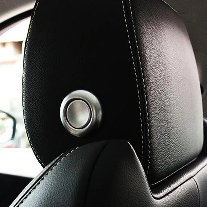 

ABS Matte/Carbon Fibre Car Seat Pillow Button Cover Trim Car Styling For Jaguar F-PACE 2016 2017 Auto Accessories 4pcs