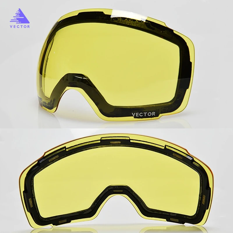 Ski brille Nur Objektiv Anti-nebel UV400 Skifahren Brille Objektiv Magnet Adsorption Schwach Licht farbton Wetter Bewölkt Aufhellung 20013