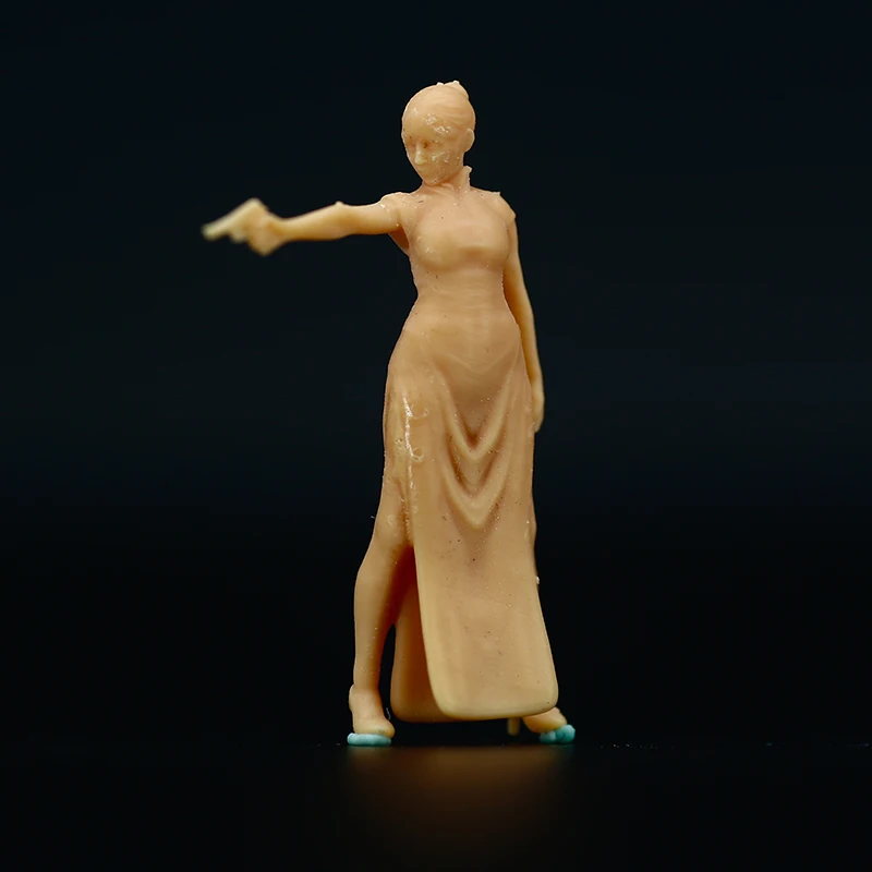 

1/64 модель убийцы в Cheongsam, миниатюрный песочный стол, сцена злодея, белый, нужно раскрасить самостоятельно