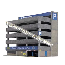 1:87/76/56/64/150 Scale Handmade Multi-storey Car Park Model Train Sand Table Model for Paper DIY