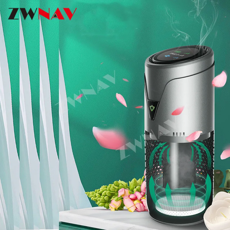 Car air purifier with battery home office bedroom negative ion HEPA aromatherapy car oxygen bar