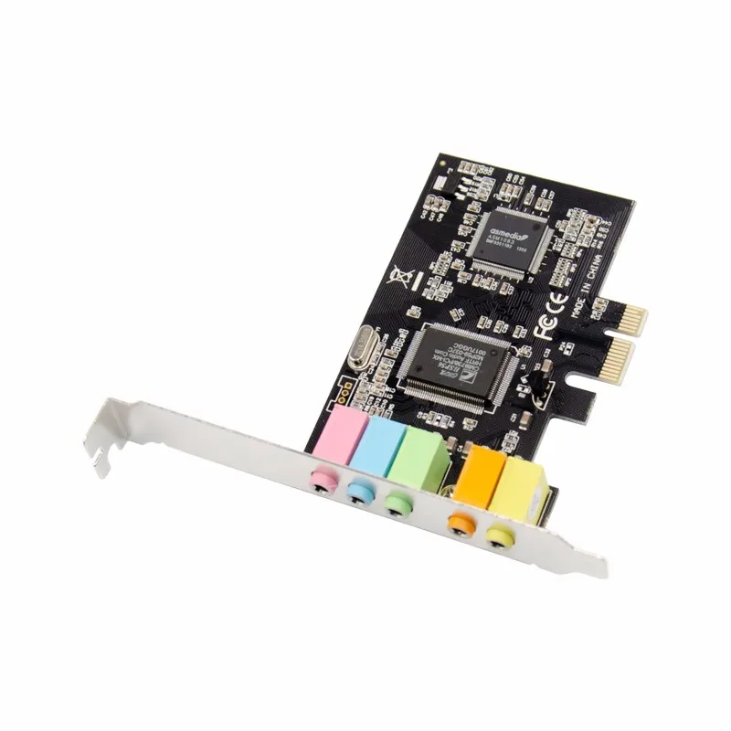 

PCIE 5.1CH stereo surround sound card PCI-e built in 5.1 channel 3D audio sound card Chip Cmedia CMI8738 computer 6channel 5.1CH