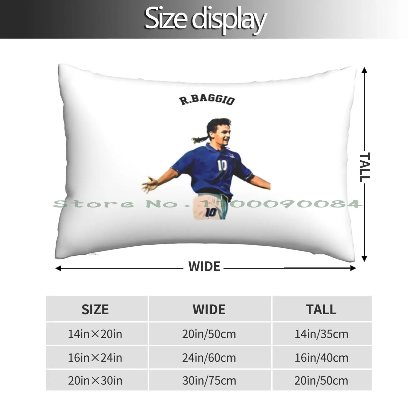 Legends Of The Beautiful Game Cartoon Collection / Legends / Roberto Baggio Cartoon Artwork Pillow Case 20x30 50*75 Sofa