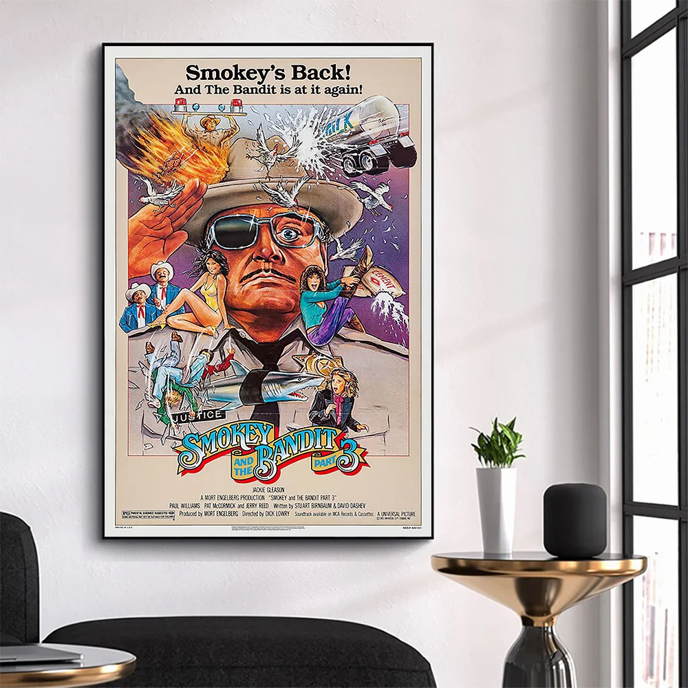 WM3201 Smokey and the Bandit Part 3 Classic Movie HD Silk Fabric Poster Art Decor Indoor Painting Gift