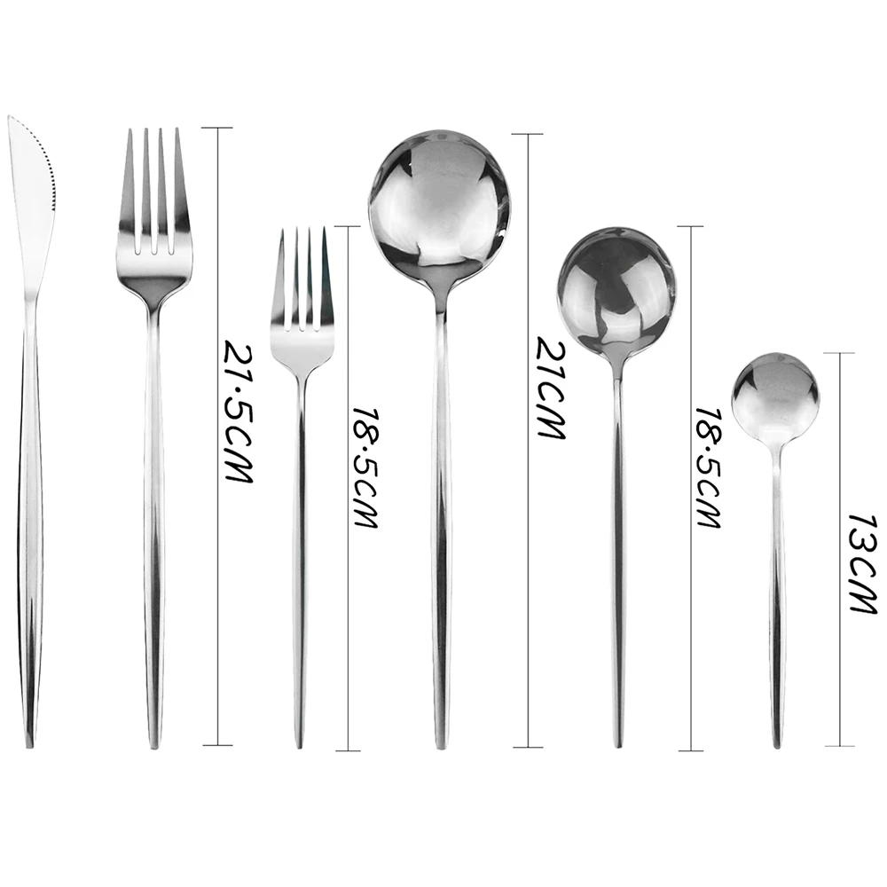 24Pcs Cutlery Set Stainless Steel Dinnerware Silverware Flatware Set Dinner Knife Fork Spoon Dropshipping