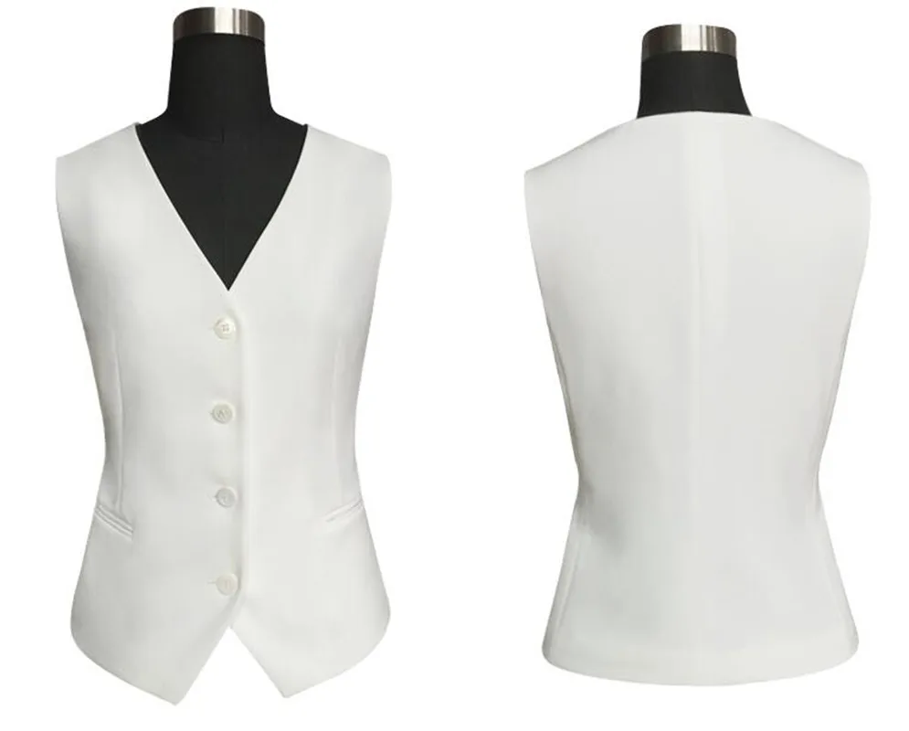 Imagem -04 - Jaqueta de Blazer Branco Feminina Calças e Conjunto de Colete Calça ol Verão Peças