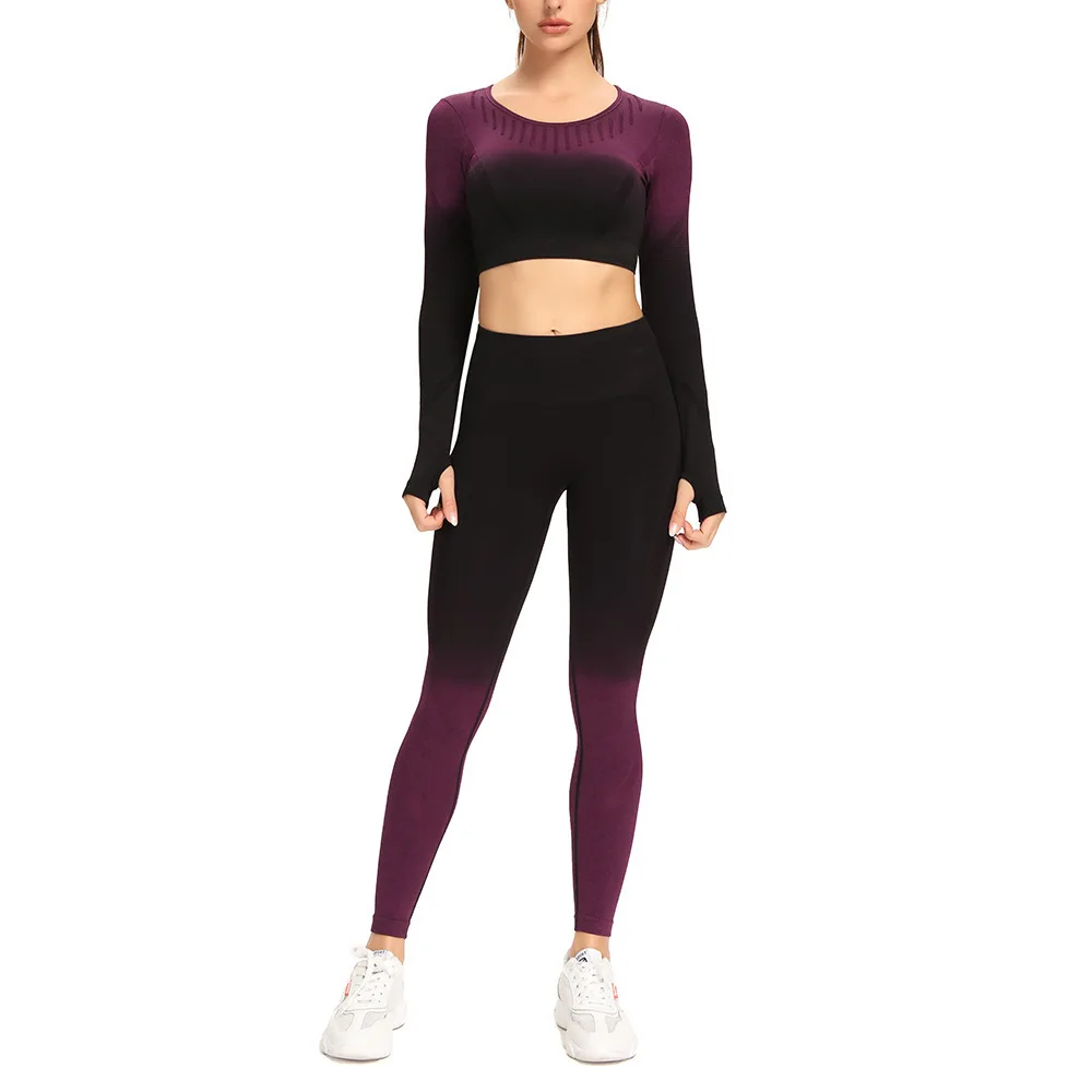 

LANTECH Women Sports Suits Yoga Sets Gym Fitness Pants Lifting Sportswear Leggings Shirt Exercise Sports Active Tops Clothes