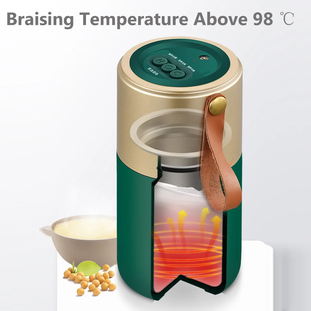 Máquina multifuncional de leche de soja, batidora de zumo de 350ML, filtro libre de aislamiento al vacío, carga magnética USB