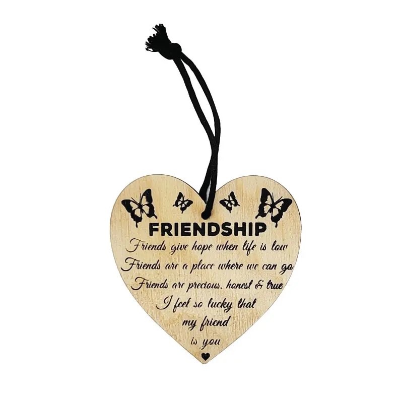 Christmas Valentine's Day Pendant Heart Letter Wood Crafts Santa Christmas Tree Decorative Family Blessing