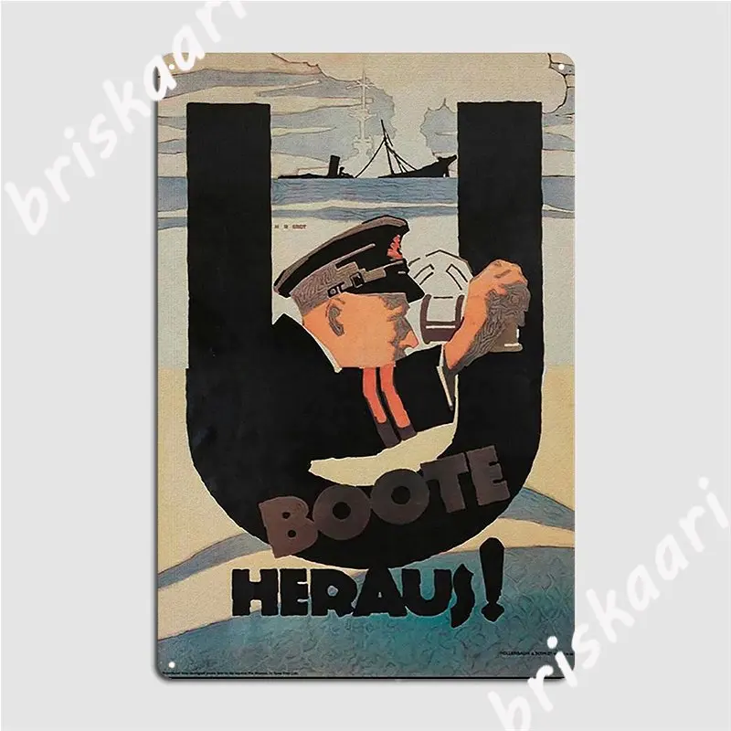 German U-Boat Wwi Poster 1917 Metal Sign Club Bar Club Home Retro Plaques Tin Sign Posters