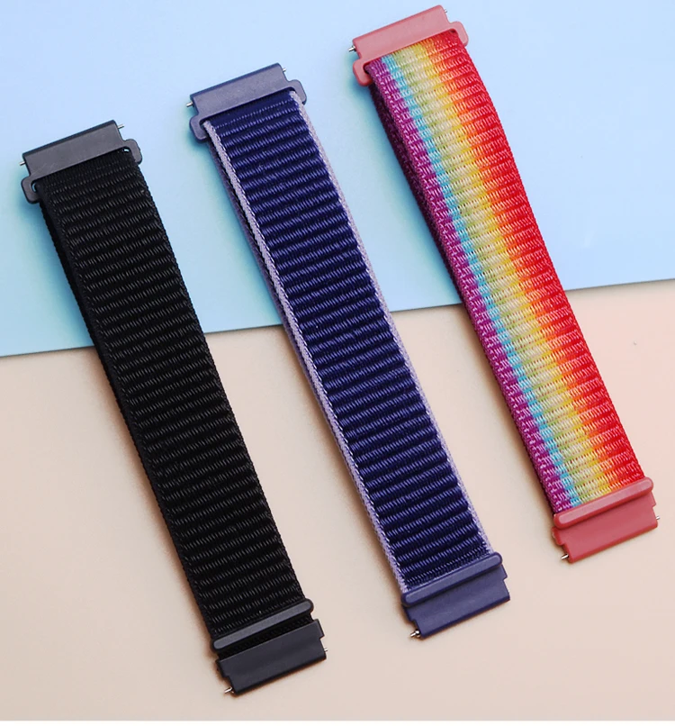 20mm/22mm watch Strap For Amazfit GTS/4/2/3/pro/2e/GTS2 Mini/GTR 4/3/47mm/GTR2/2e/stratos Nylon Loop Bracelet Amazfit bip band