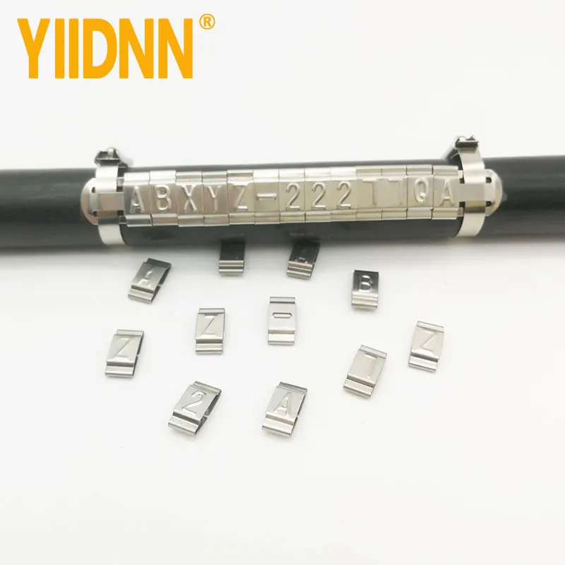 100PCS Stainless steel cable identification plate sign with identification numbers and letters easy to read sign characters