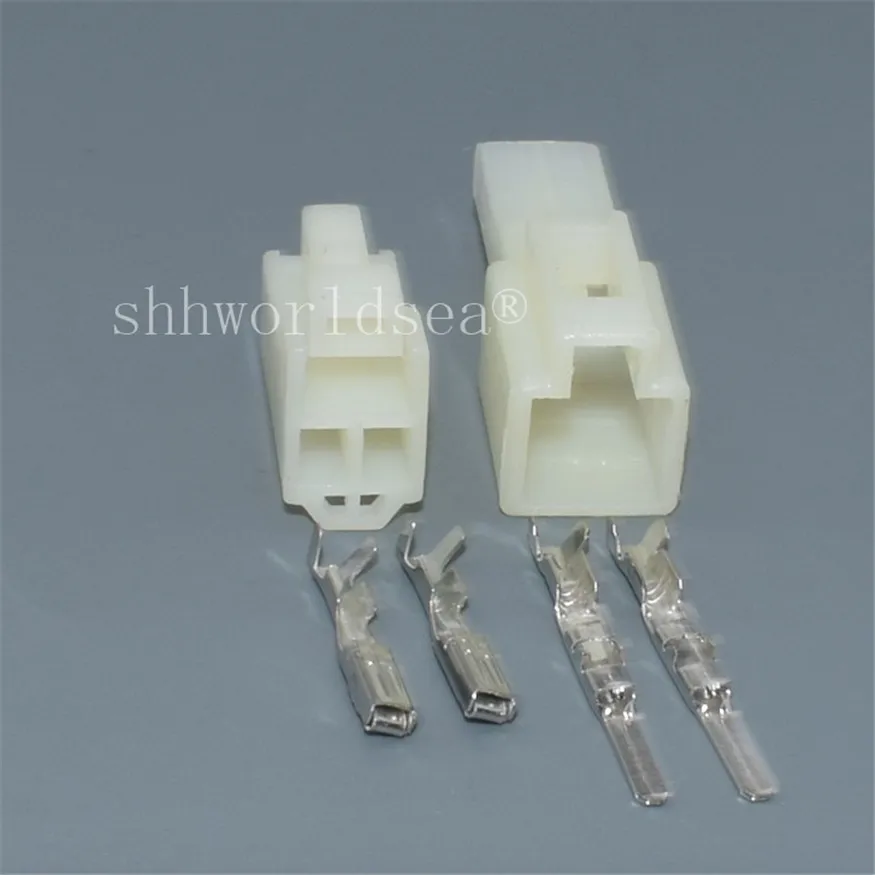 

Shhworldsea 2 pin 2P 2.3MM Male Female White Plastic Jack Adapter Cable Auto Connector Loudspeaker plug for car