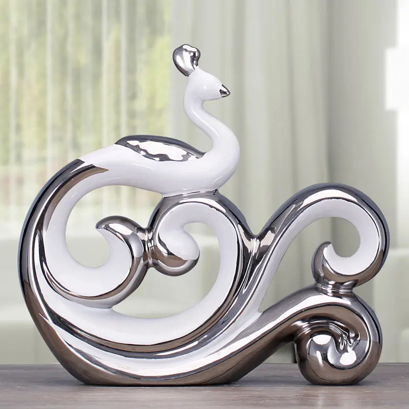 Modern Fengshui Ceramic Love Shape Ornaments Home Livingroom Furnishing Decoration Coffee Table Figurines Crafts Wedding Gifts