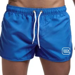 Quick-Dry Swimming Shorts Glock Handgun Logo Men's Swimwear Boxer Swimsuit Trunks Bathing Beach Wear Surfing Board Short Pants