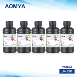 Aomya 5×250ML LED UV Ink For DX4 DX5 DX6 DX7 TX800 XP600 Printhead For Epson 1390 L800 L1800 L805 R1800 R1900 UV Flatbed printer