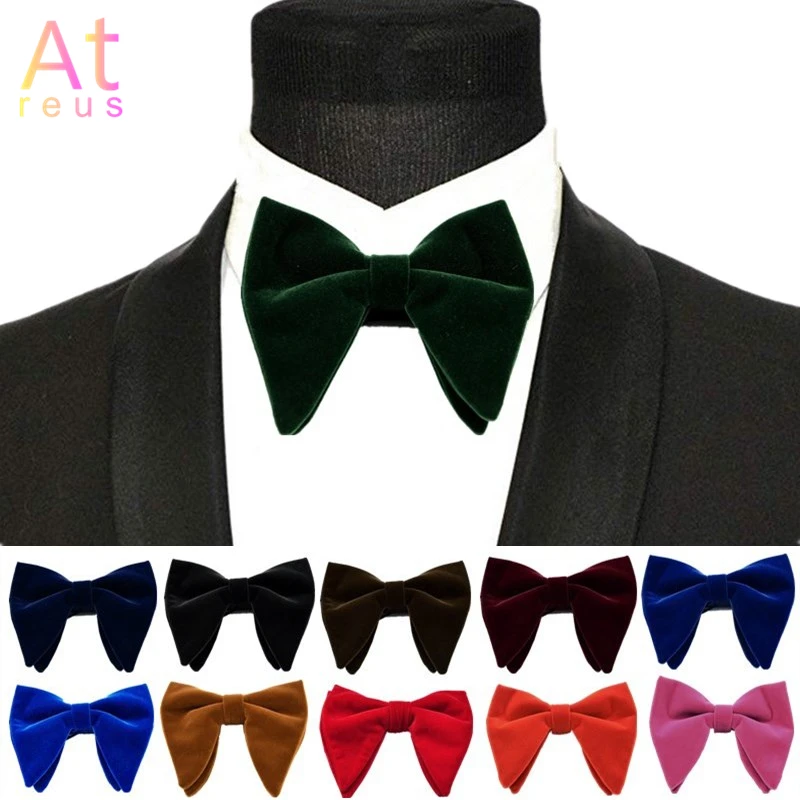 

Father's Day Gift Velvet Bowtie Women Men Groom Wedding Funeral Bow Tie Handkerchief Horn Bow Tie Set knot Formal Wear Accessory