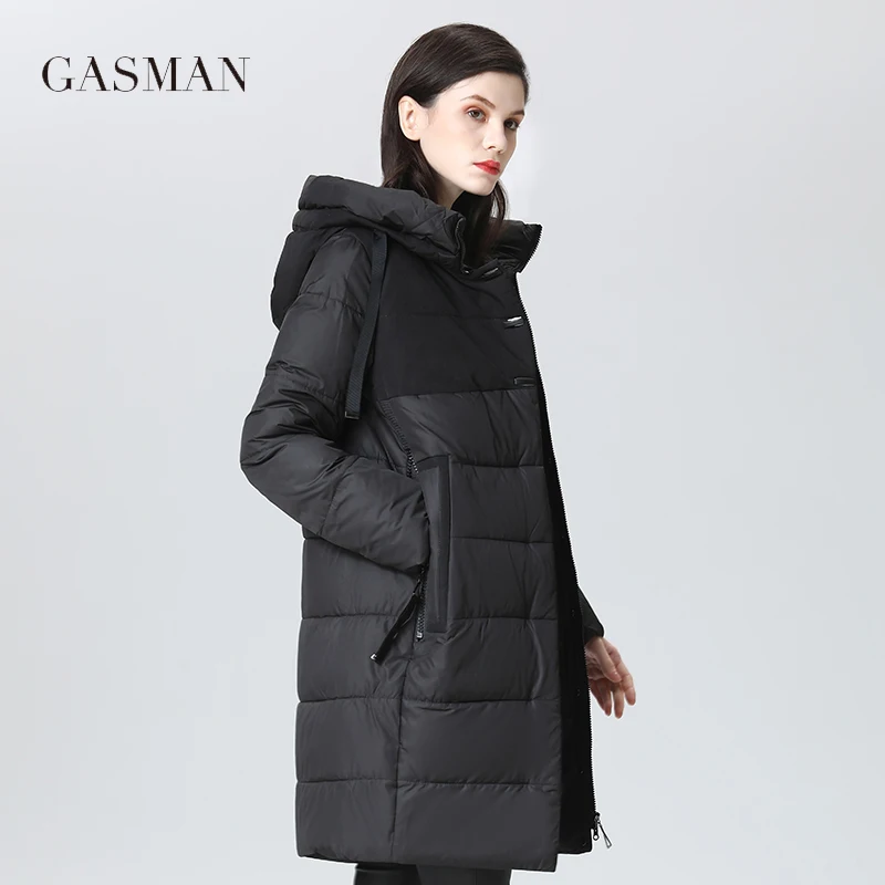 GASMAN 2022 women\'s winter jacket Long casual warm down jacket female Stand-up collar hooded zipper parka Women coat 17616