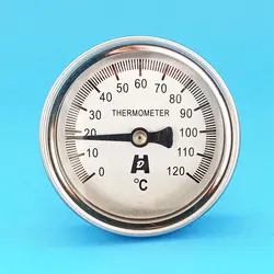 Stainless Steel Dial Bimetal Probe Thermometer Household Boiler Brewing Distilled Water Alcohol Thermometer Accessories