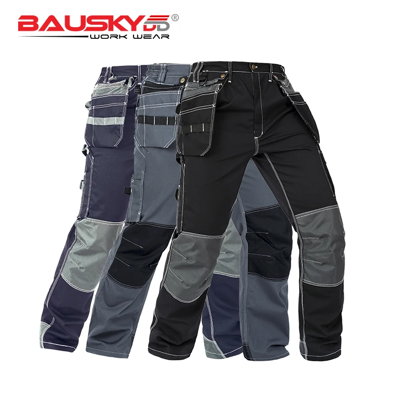 Men\'s Workwear Work Pants Tool Trousers Safety Protection Clothing Pants Multi-function Pockets Cargo Clothes