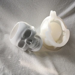 Crystal Epoxy Skull Flower Pot Silicone Mold, Plaster Concrete Cement Resin Skull Vase Mould for for Resin Plaster Polymer F3MD