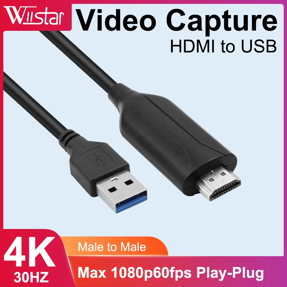 wiistar placa de captura video usb 4k hdmi video game grabber registro para ps4 camcorder switch transmissao ao vivo camera 01