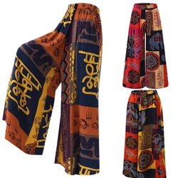 2022 signore 5XL gamba larga Boho Yoga Harem pantaloni Gypsy Hippie Thai Boho corte pantaloni da donna increspato vita Aladdin pantaloni da donna