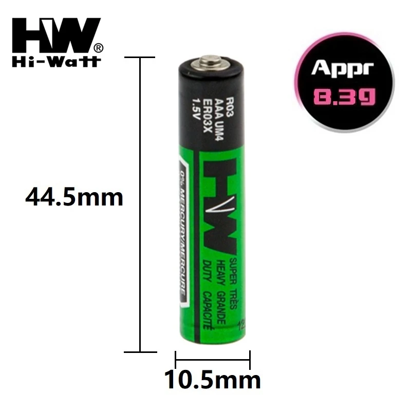 4Pcs Hi-วัตต์แบตเตอรี่ AAA R03P 1.5V คาร์บอนสังกะสี/MnO2ใช้ R03 UM4 3A แห้งคาร์บอน baterias HW สำหรับแฟลชเครื่องโกนหนวดเค...