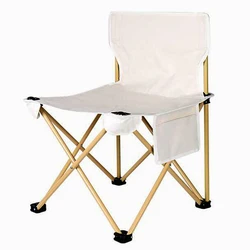 Camping Folding Chair, Outdoor Metal Folding Fishing Chair Portable Picnic Moon Chair Camping Camping Gear,With Storage Bag