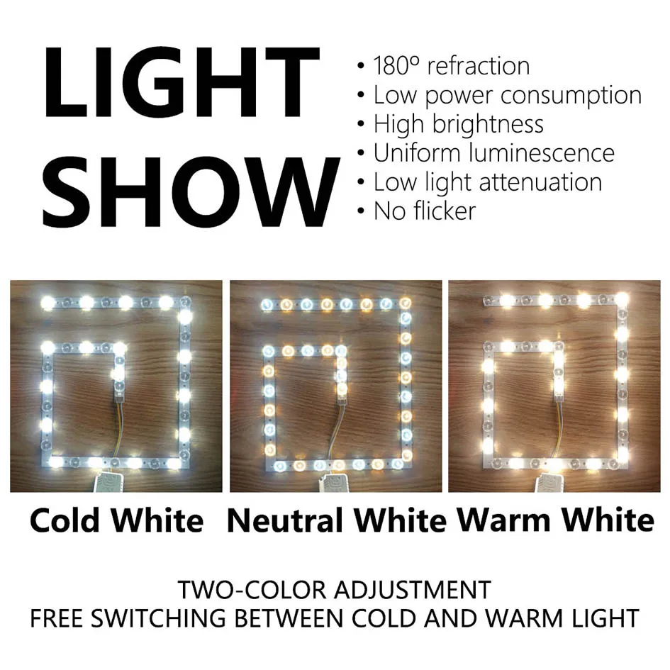 20 W LED-Panel-Leuchten, SMD-Modul, energiesparend, AC220 V, quadratische Deckenlampenplatine, ersetzt Lichtquelle, bequeme Installation – Detail 2