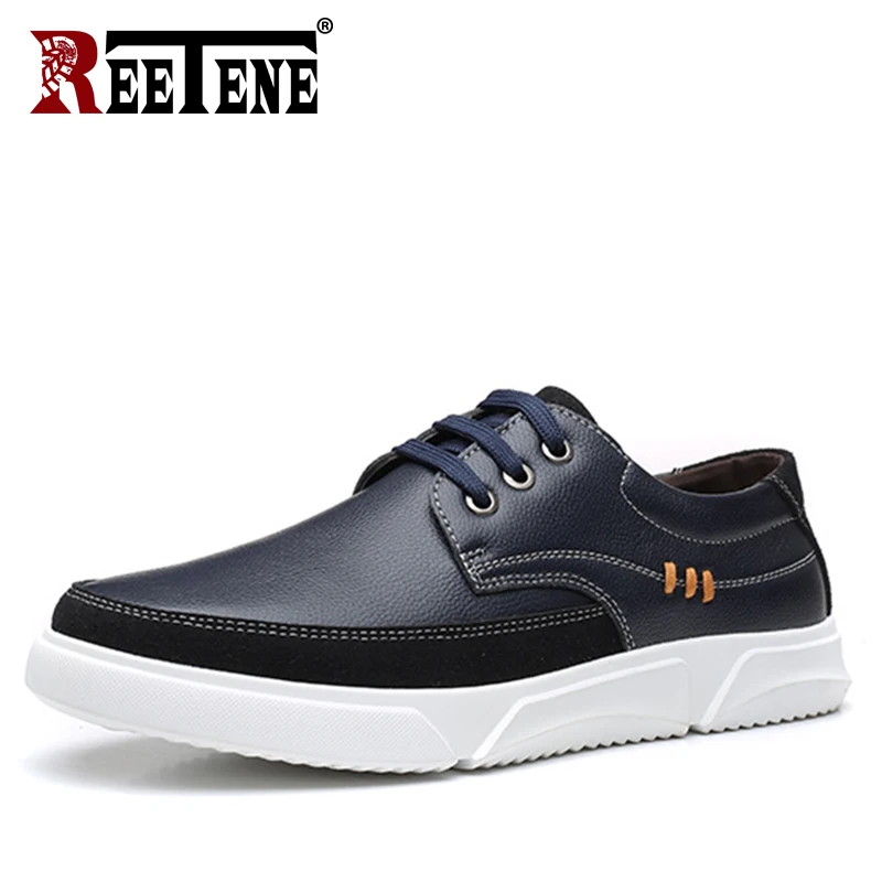 

REETENE Autumn Men Casual Shoes Leather Wear-Resistant Shoes For Men Comfort Men'S Sneaker Shoes Big Size 48 Casual Shoes Male