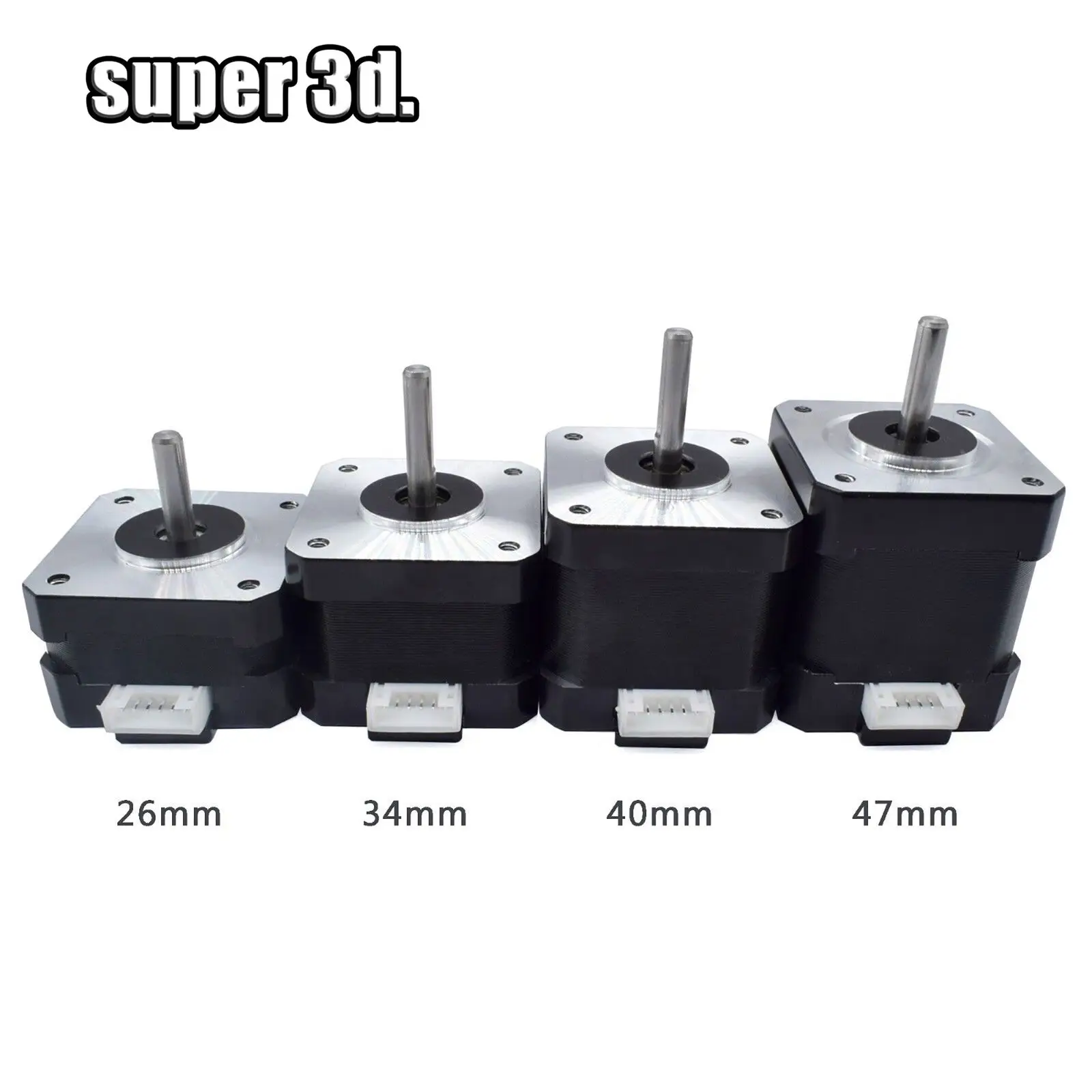 Moteur pas à pas Nema 17 42, hauteur 26mm, 34mm, 40mm, 48mm, moteur à 4 têtes 12-24V avec câbles pour imprimante 3D, extrudeuse à tête J, pièces CNC