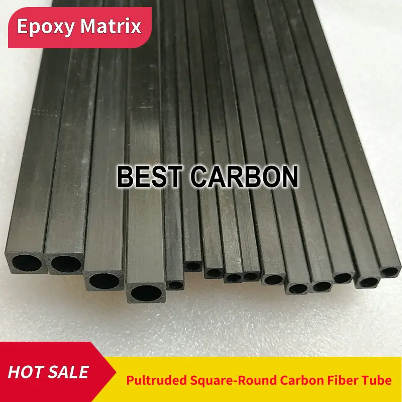 FREE SHIPPING SR OD 1.4mm 1.7mm 2mm 2.5mm 3mm 4mm 5mm 6mm 8mm 10mm , 500mm length S-R Pultruded Square Carbon Fiber Tube