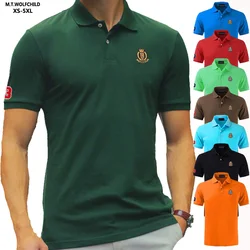 Polo de manga corta para hombre, ropa deportiva informal de alta calidad, 100% algodón, Tops de moda, XS-5XL