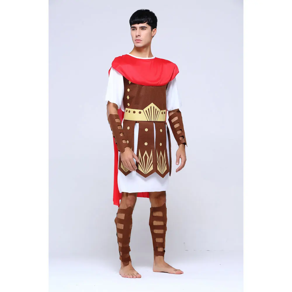 Uomini adulti guerriero romano greco Costume gladiatore cavaliere Julius Caesar costumi carnevale di Halloween Mardi Gras Fancy Dress Umorden