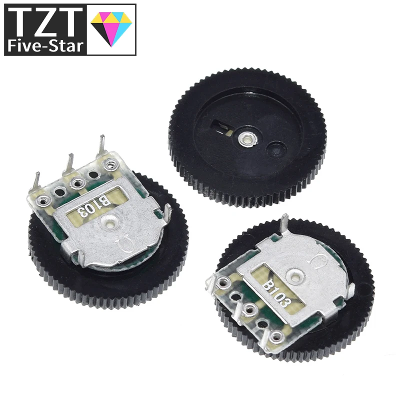 TZT 10/30 Stück B103 16x2mm 10K Ohm Doppel-Drehknopf Volumenrad Duplex-Potentiometer Z07 Direktversand – Detail 1