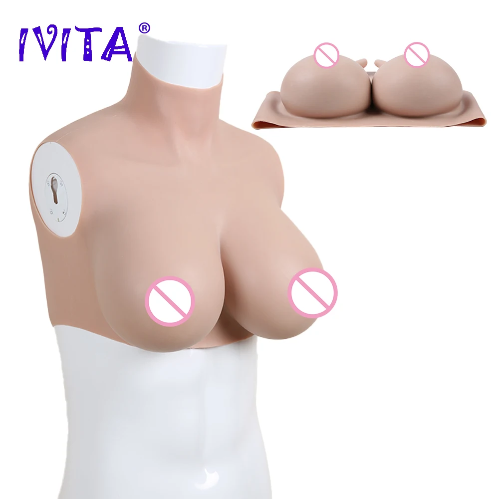 

IVITA Artifical Silicone Breast Forms Fake Boobs False Breasts For Crossdresser Transgender Shemale Drag-Queen Fashion Gift