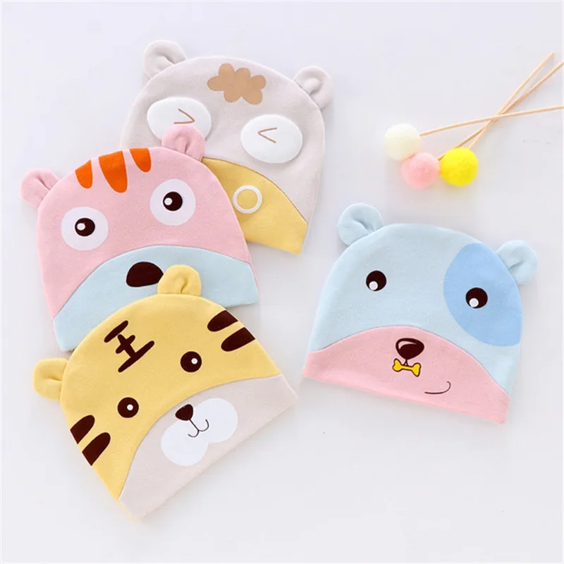 Baby Cartoon Animals Print Cotton Warm Newborn Hat Baby Girl Boy Autumn Winter Hats For Kids Infant Toddler Beanie Cap Girls Hat