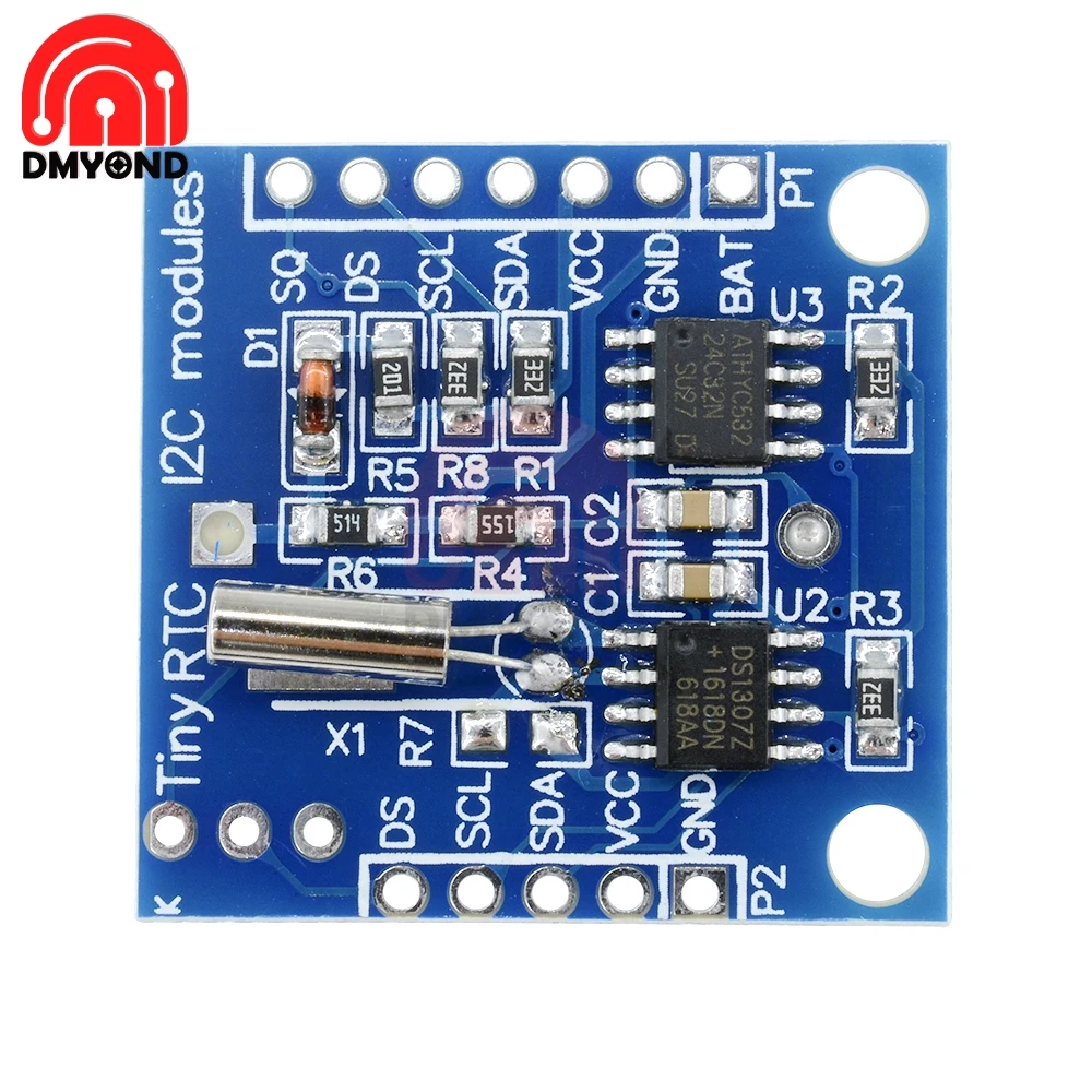 DS1307 Module New Tiny I2C RTC DS1307 AT24C32 Memory Real Time Clock Module For 51 AVR ARM PIC Wholesale Board Without Battery