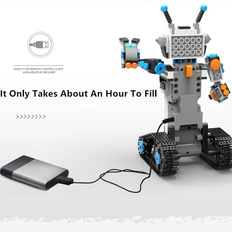 Blocchi di costruzione assemblati Programmazione intelligente Robot RC 2.4G Doppia modalità di controllo remoto Sensore di gravità Giocattolo robot di controllo vocale