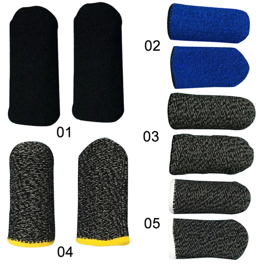 10ชิ้นตัวควบคุมหน้าจอกันลื่นปลอกเกมกันเหงื่อถุงมือเล่นเกมแบบ Type C ขอบสีดำสีดำ