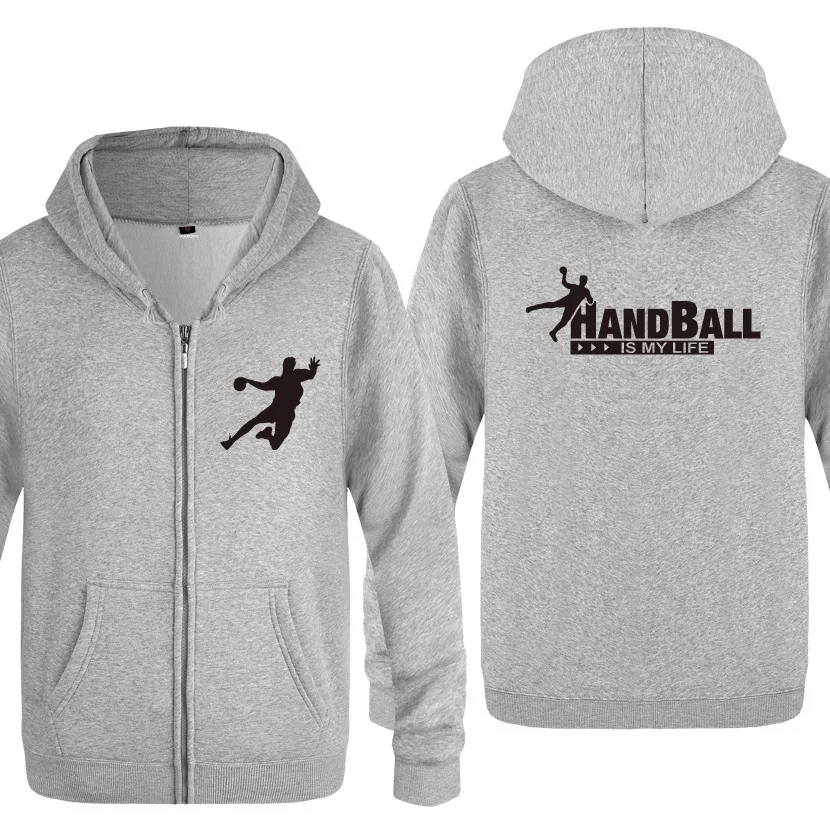 

Handball Hoodie Men Fleece Long Sleeve Zipper Hooded Jacket Cardigans Winter Man Fitness Sweatshirt Streetwear Sport Clothes