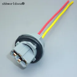 shhworldsea 1PC T20 Single Filament Car Bulb Socket Brake Turn Signal Light Harness Wire LED Pig Tail Plug T20 Lamp Holder