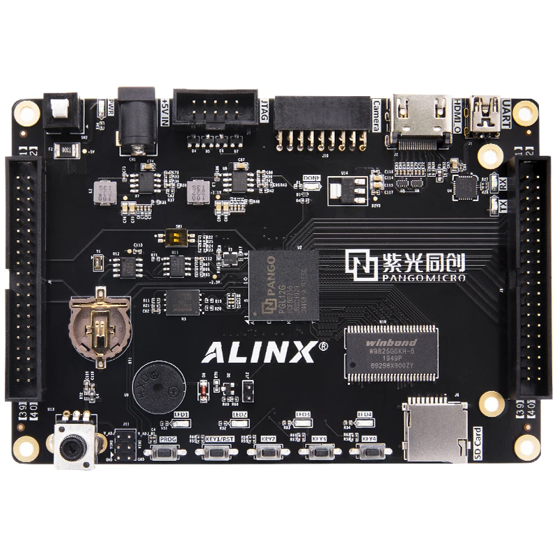 Imagem -05 - Placa de Desenvolvimento Doméstica Fpga Roxo Tongchuang Logos Série Pgl12g Preto e Dourado Alinx