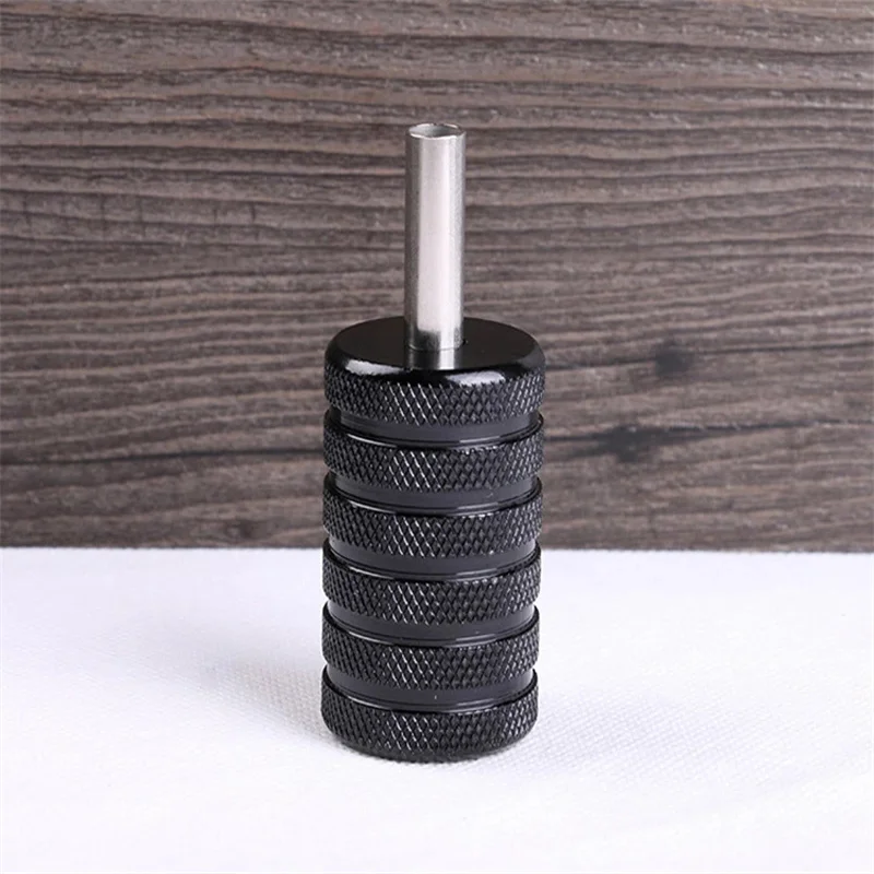 1PC Aluminum Alloy Handle Tattoo Grips Machine Gun Tubes Round 30MM Sterilizable Black Nylon Body Art Supplies