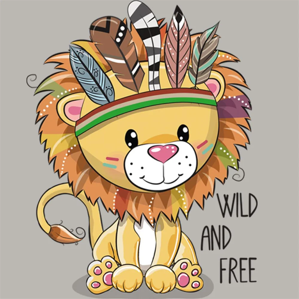 Cartoon DIY The Lion King Iron On Patches For Clothing Washable Heat Transfer Kid T-shirt Jacket Thermal Sticker On Cloth Decor