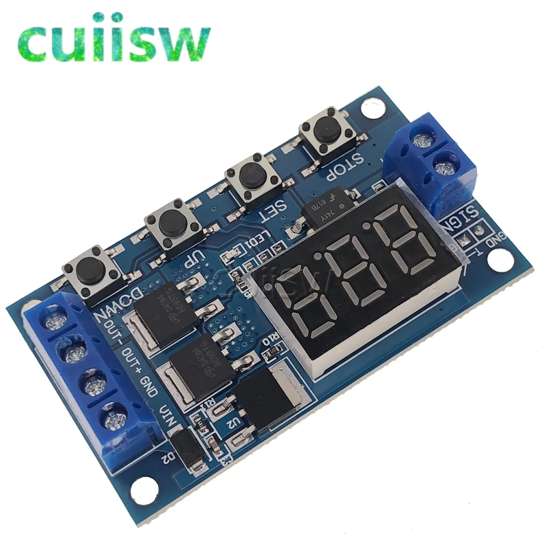 DC 12V 24V Dual MOS LED Digital Time Delay Relay Trigger Cycle Timer Delay Switch Circuit Board Timing Control Module DIY